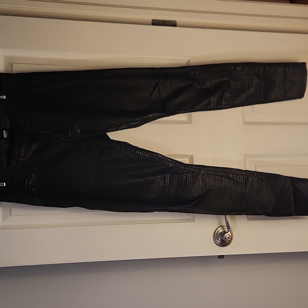 Hudson brand size 28 Barbara high waist SPR skinny black shiny jeans